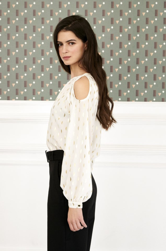 Blusa Dorada blanca