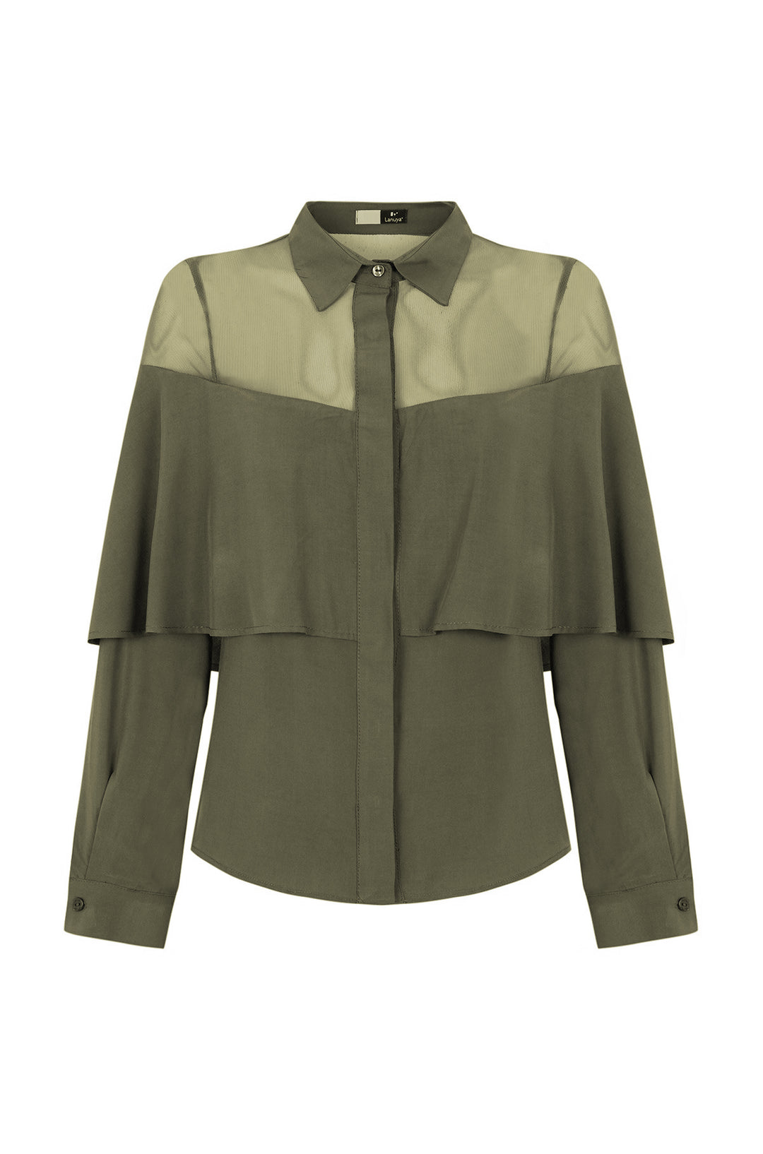 Blusa Canesú verde oscuro