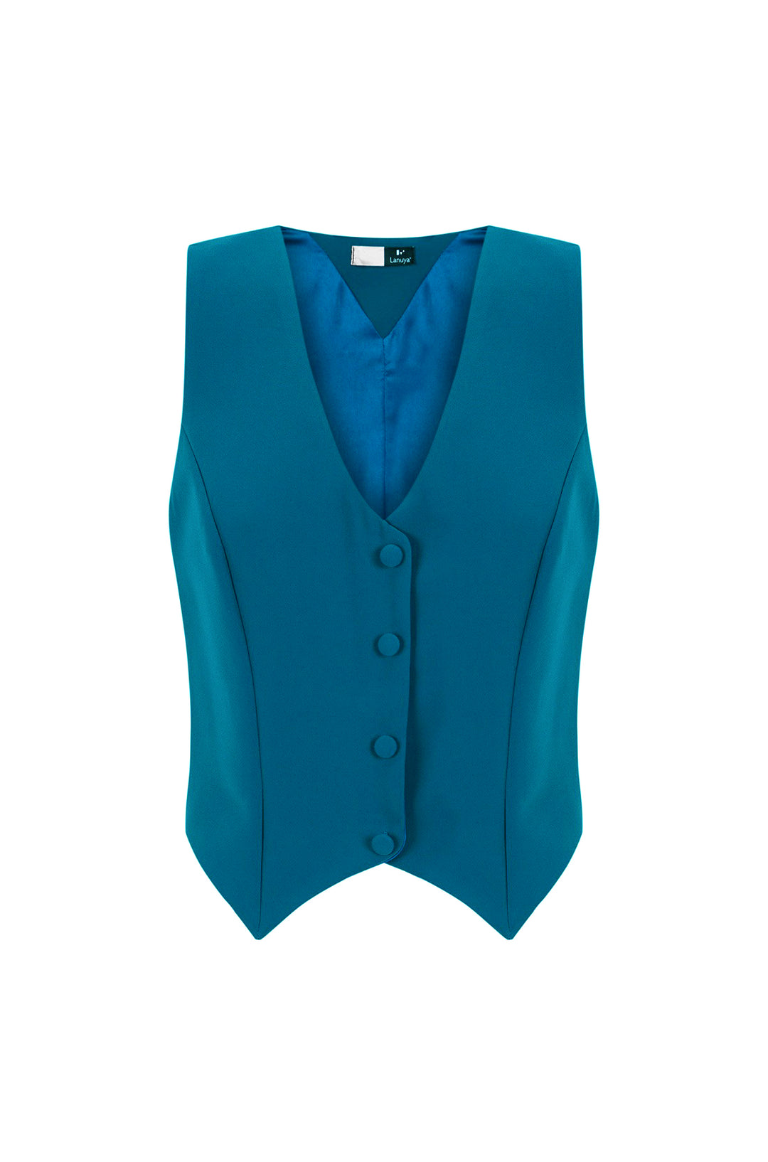Romy aquamarine short vest