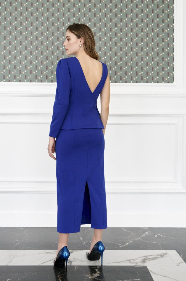 Chaqueta asimétrica Nocturna azul