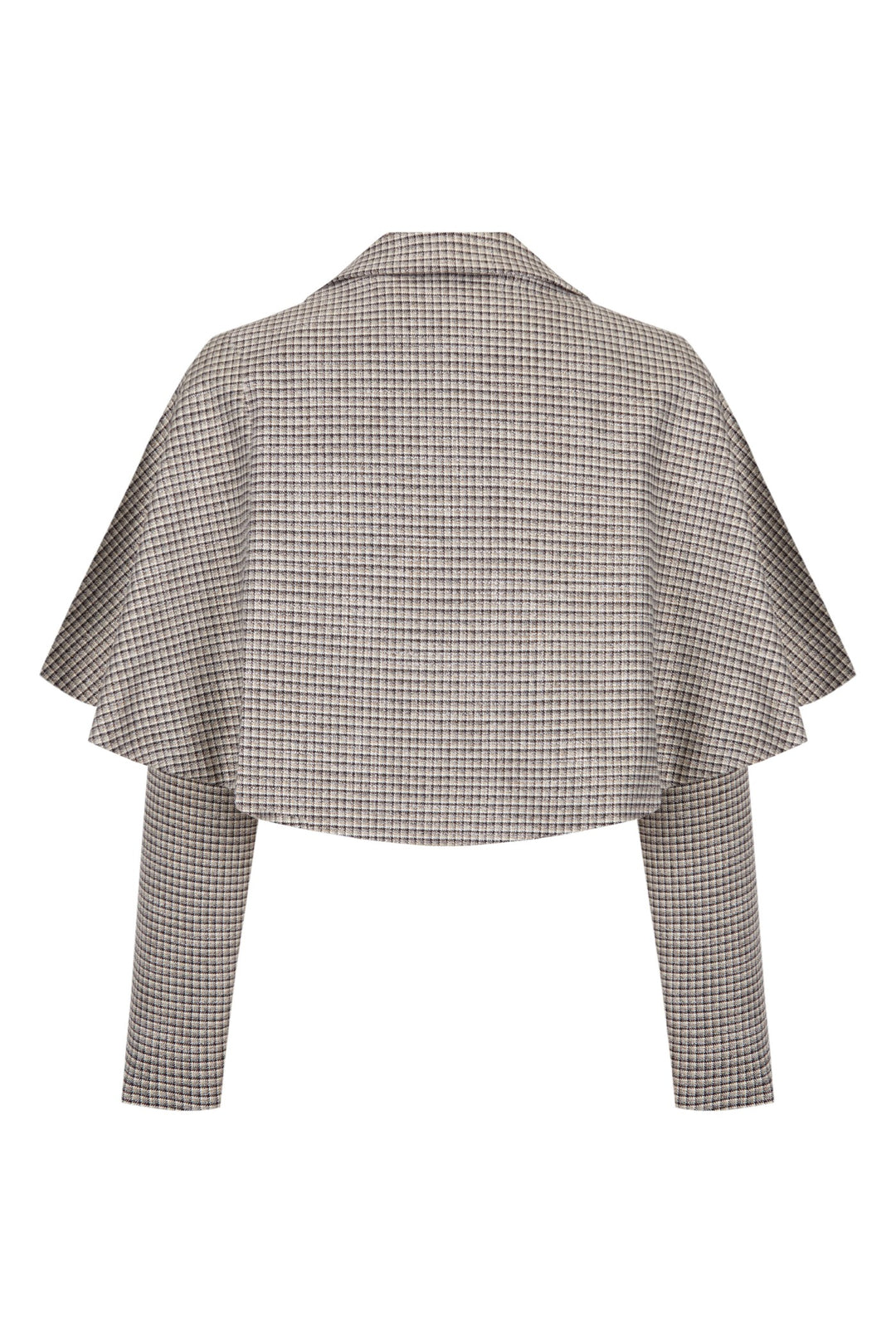 Domus beige houndstooth short cape jacket