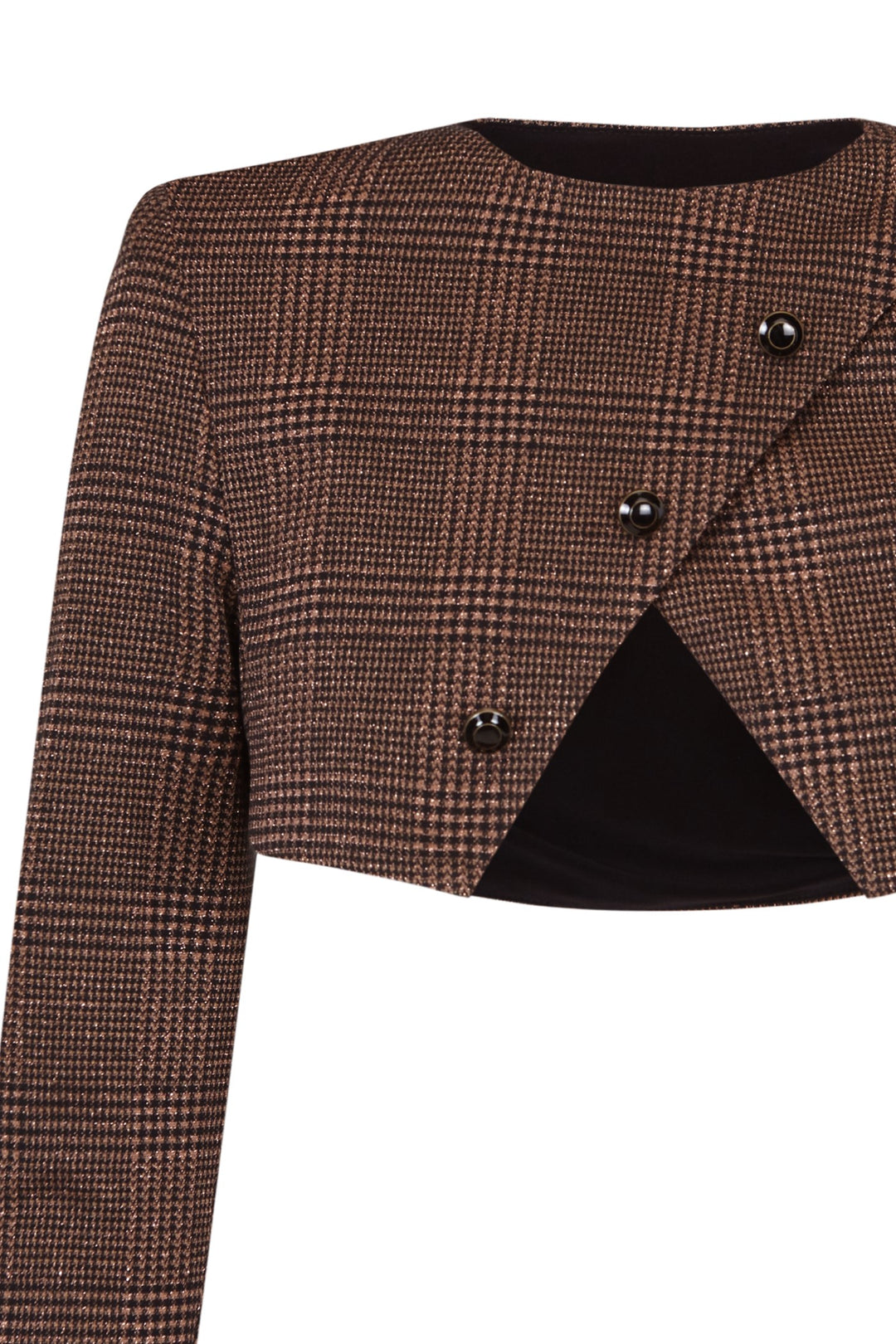 Chaqueta corta Vestigio de cuadro de gales marrón y negro