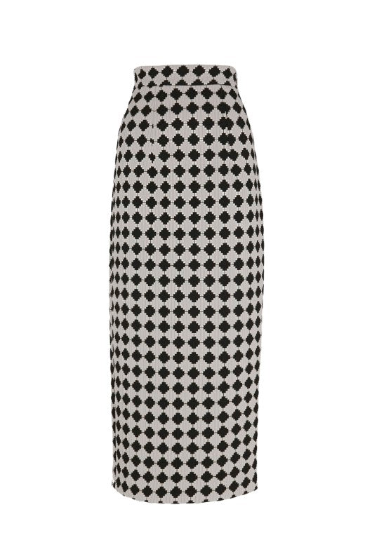 Falda midi Viula blanca y negra