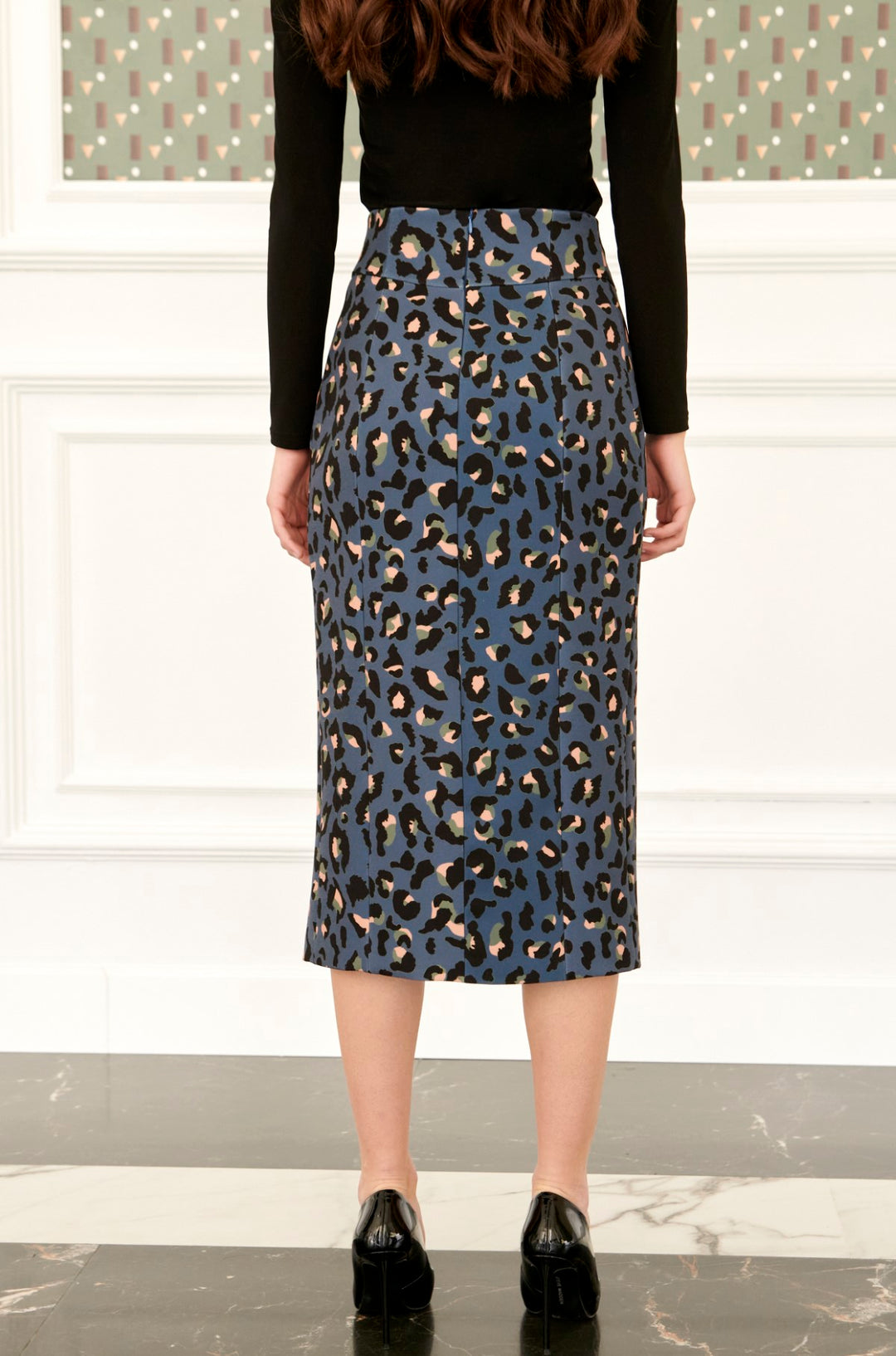 Falda midi Marina Print