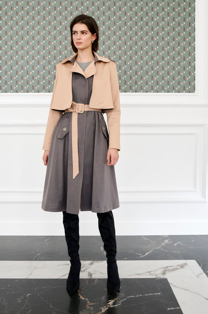 Terral two-tone trench coat
