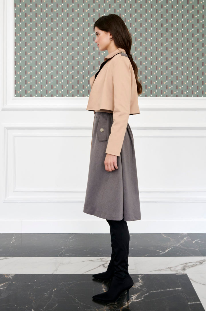 Terral two-tone trench coat