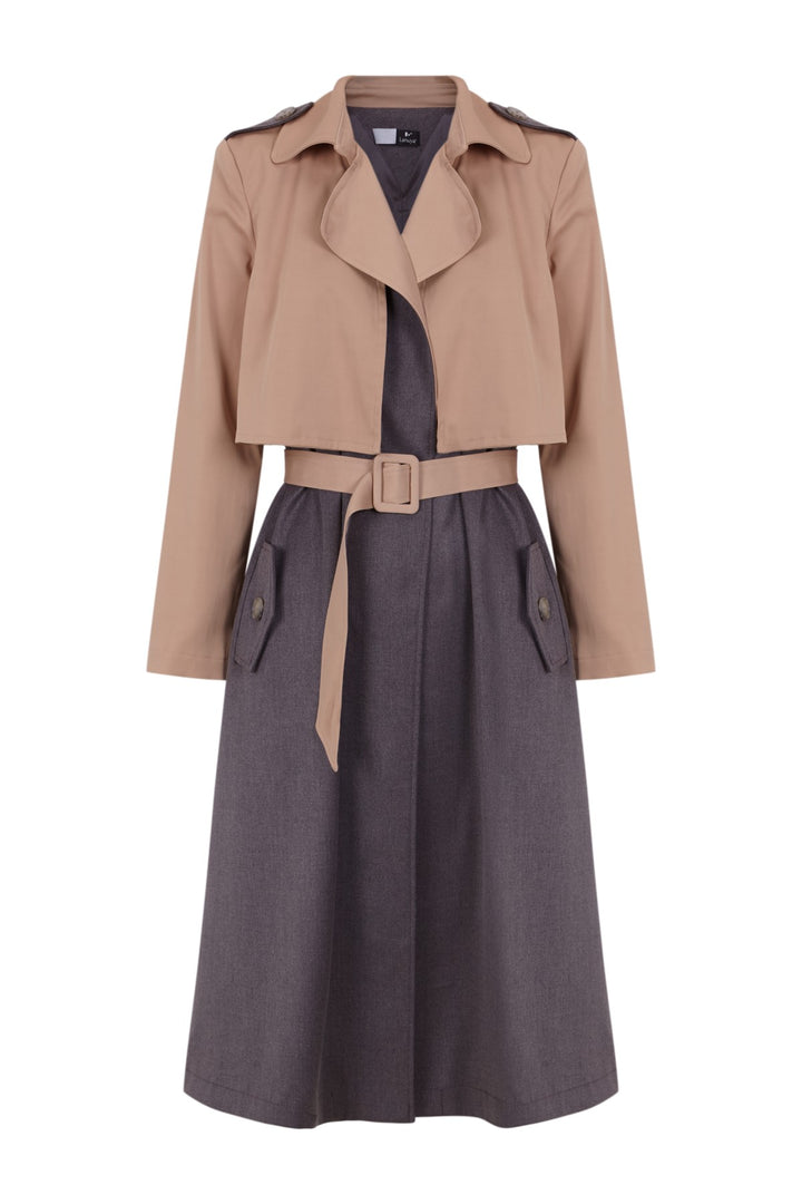 Terral two-tone trench coat