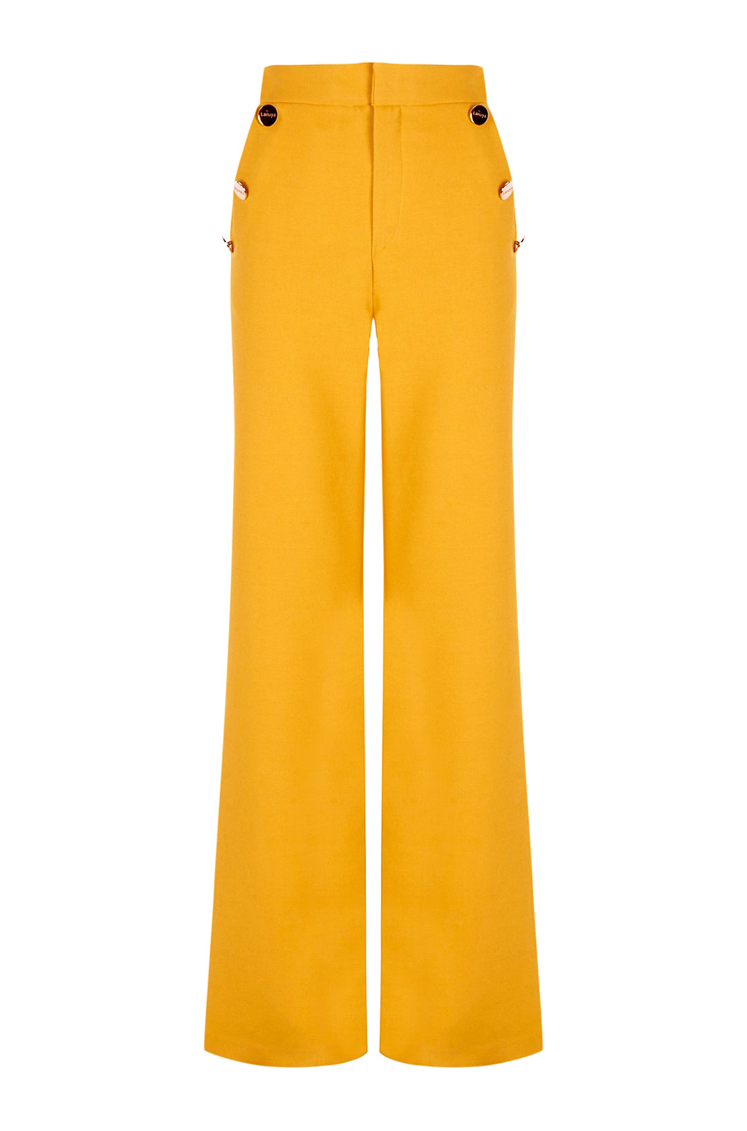 Pantalón recto Basic mostaza
