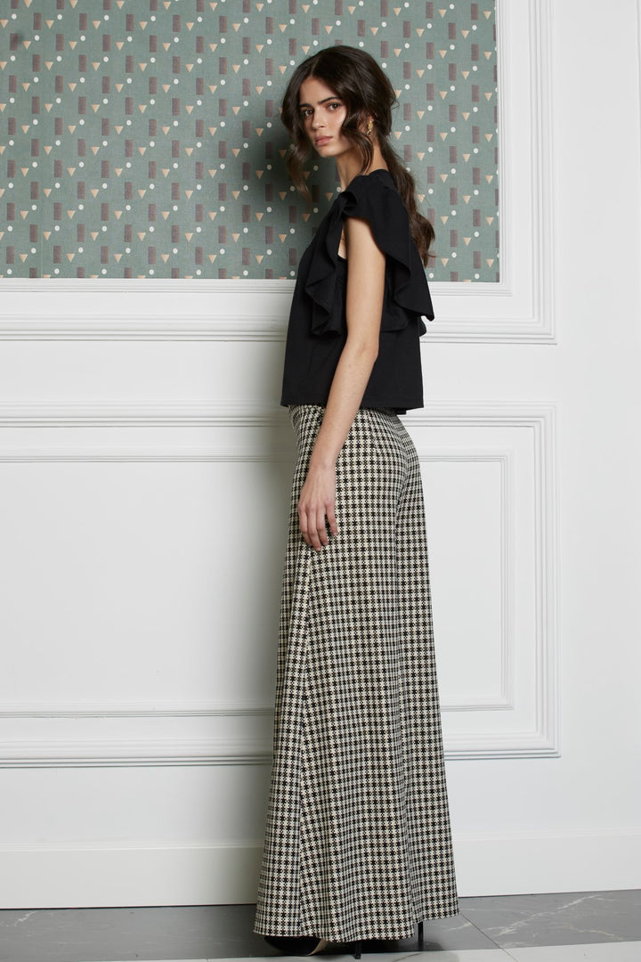 Pantalón palazzo Reina pata de gallo