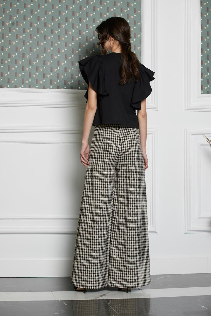 Pantalón palazzo Reina pata de gallo