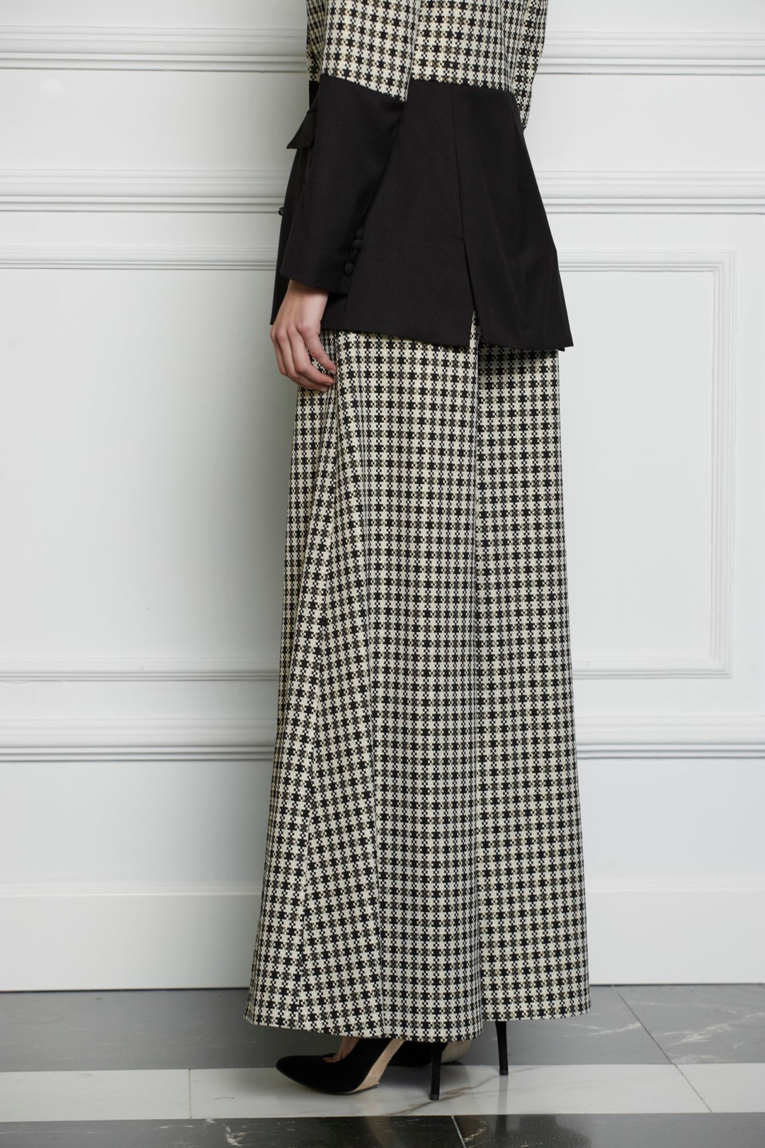 Pantalón palazzo Reina pata de gallo
