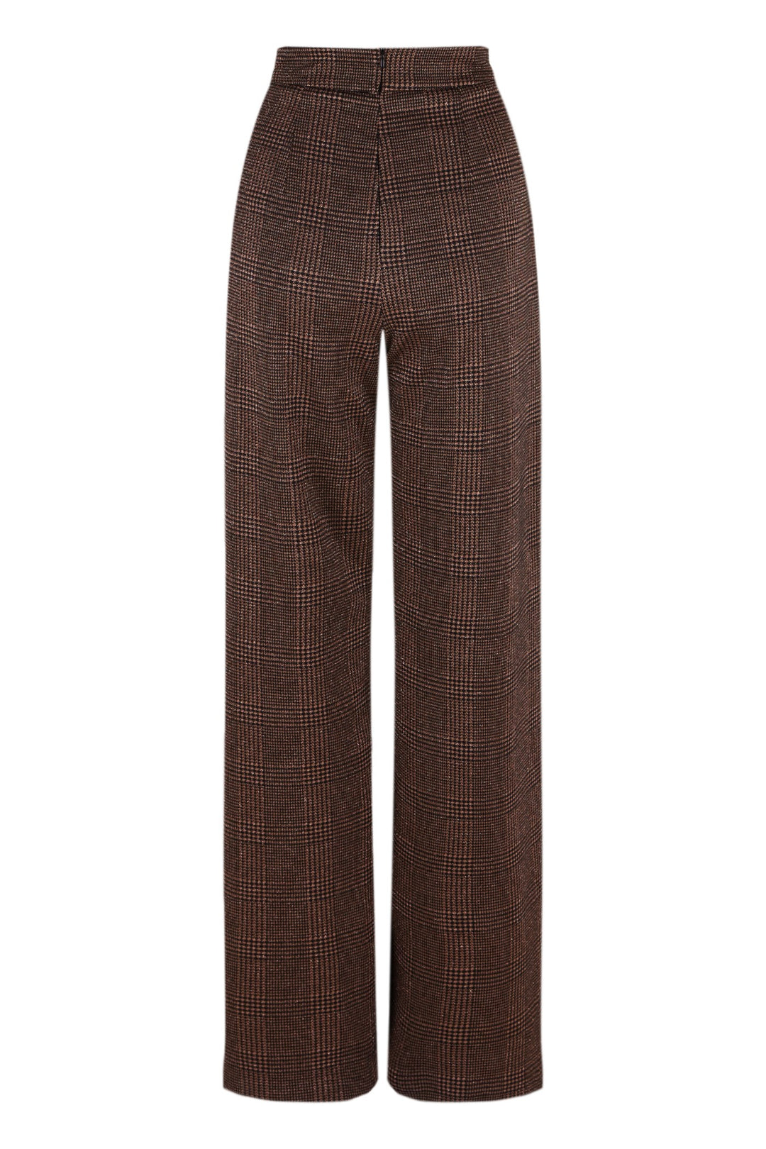 Cántara wide-leg brown houndstooth trousers