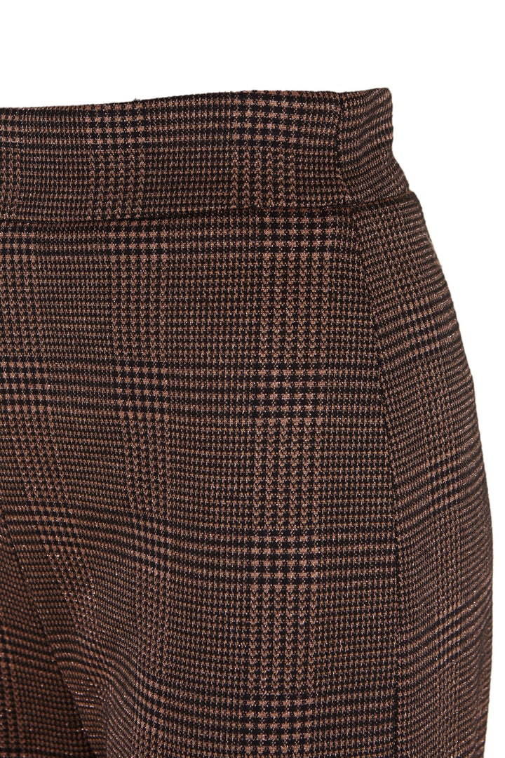 Cántara wide-leg brown houndstooth trousers