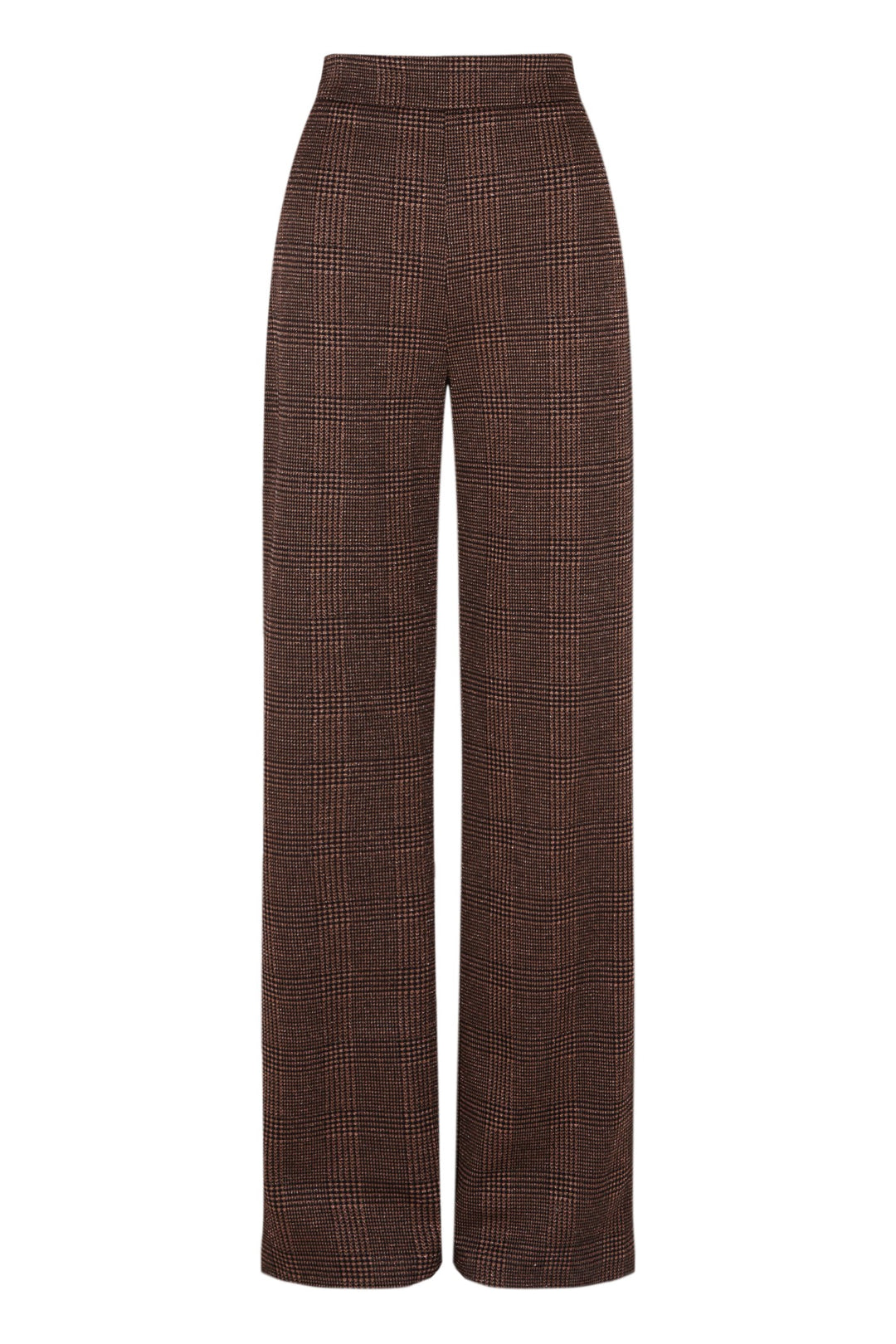 Cántara wide-leg brown houndstooth trousers