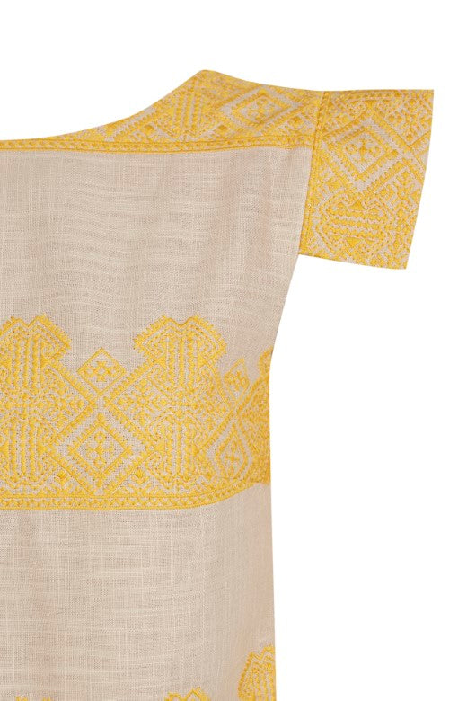 Morisco crop top with yellow embroidery