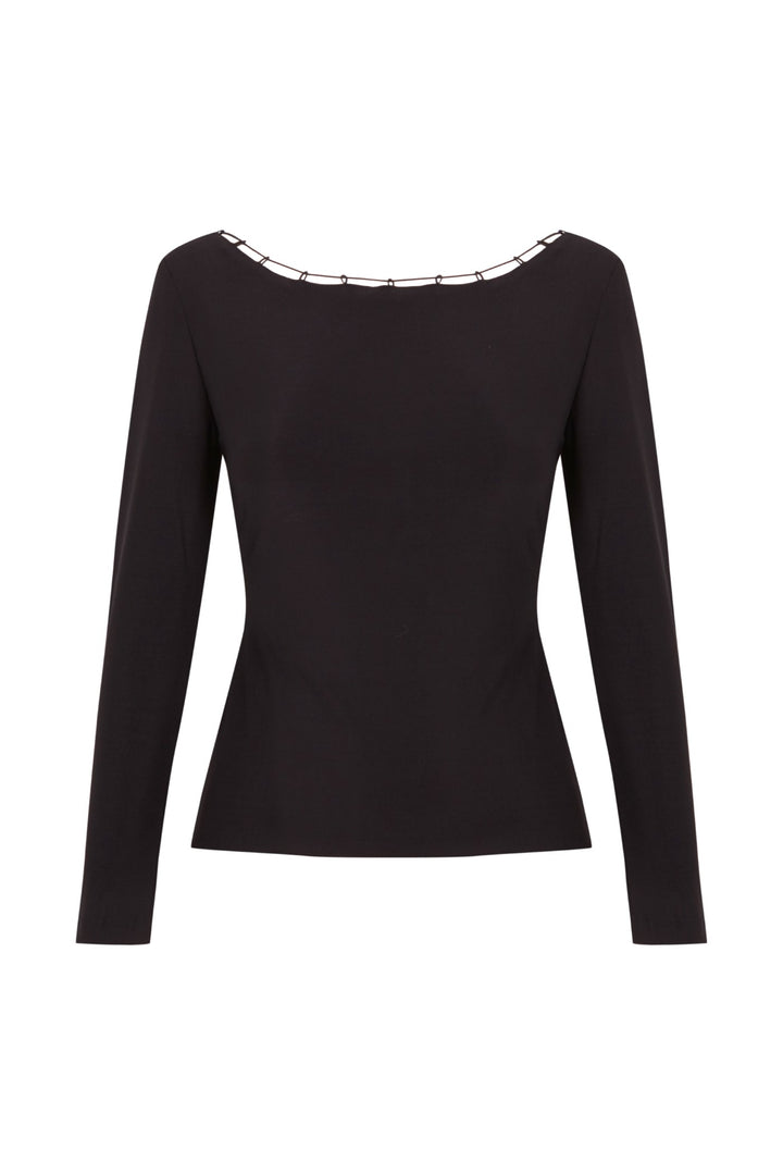 Black Agate boat neck top