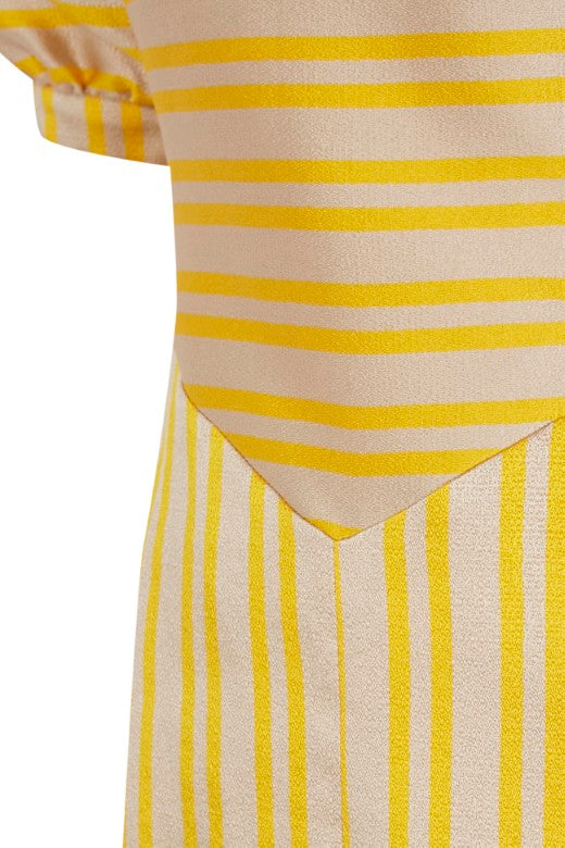 Vestido midi Clemal de rayas amarillas