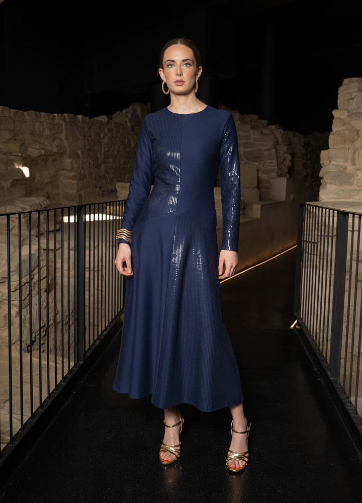 Vestido Reflejo azul oscuro