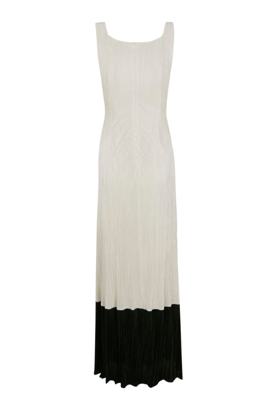 Vestido largo Armeria de escote cuadrado bicolor