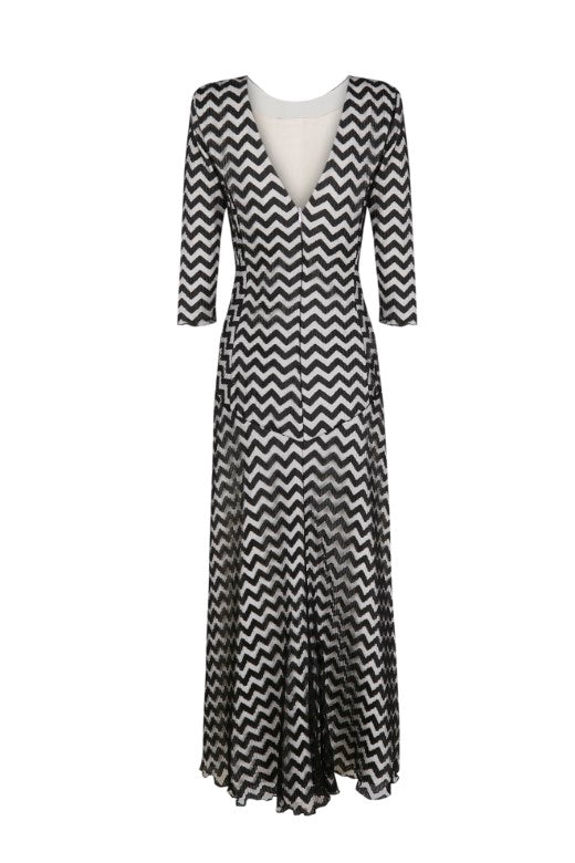 Sagra black and white midi dress