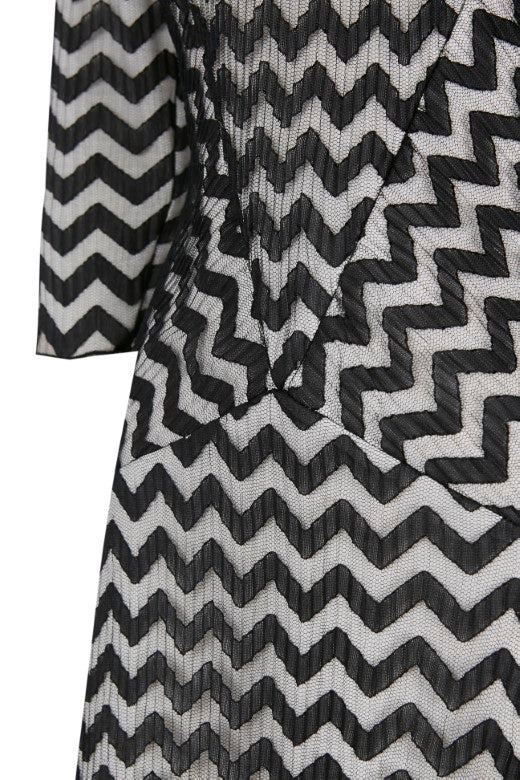 Sagra black and white midi dress