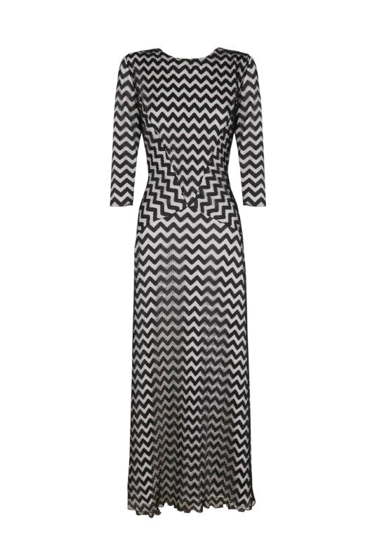 Sagra black and white midi dress