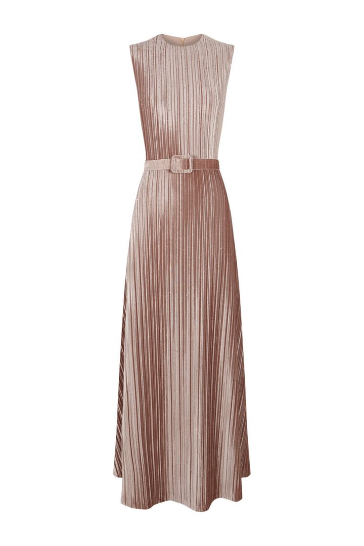 Vestido Espejo sin mangas dorado