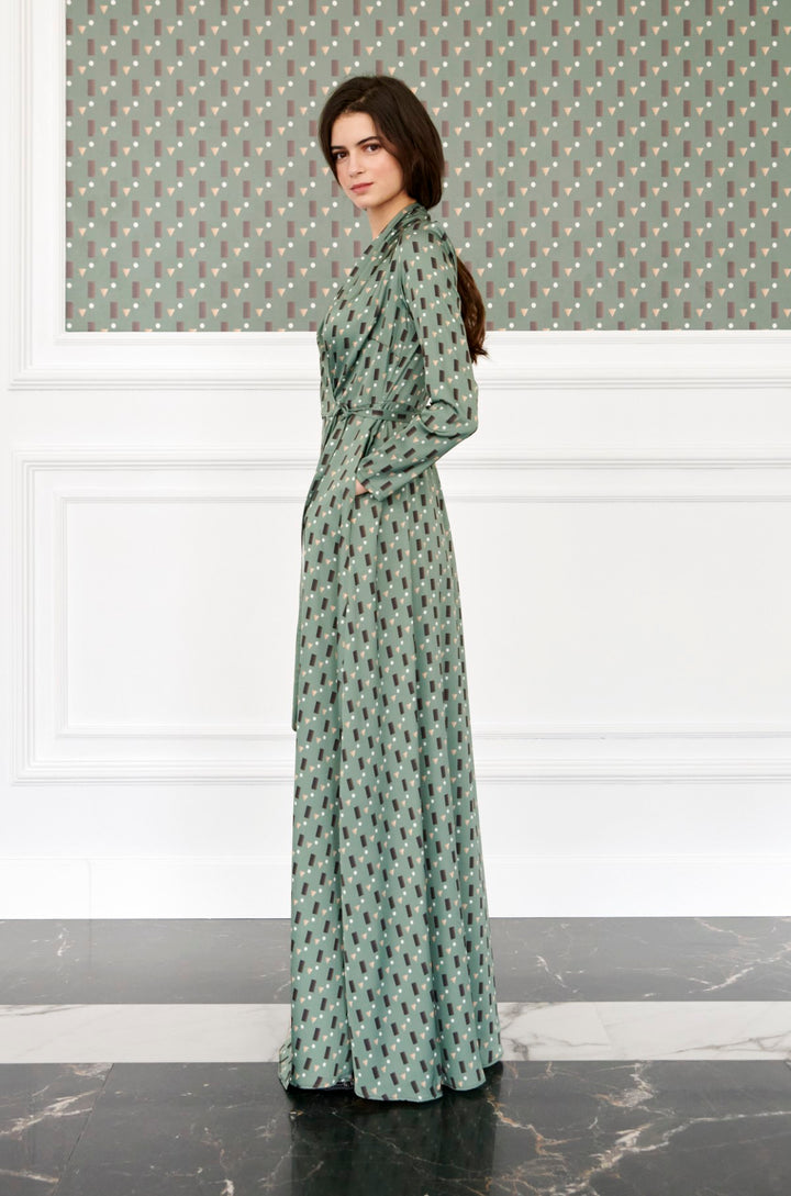 Vestido cuello alto Aricia estampado