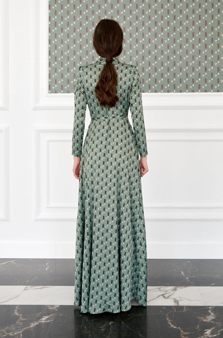 Vestido cuello alto Aricia estampado