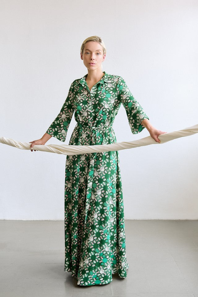 Vestido camisero Cadenas estampado