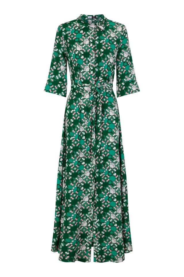 Vestido camisero Cadenas estampado
