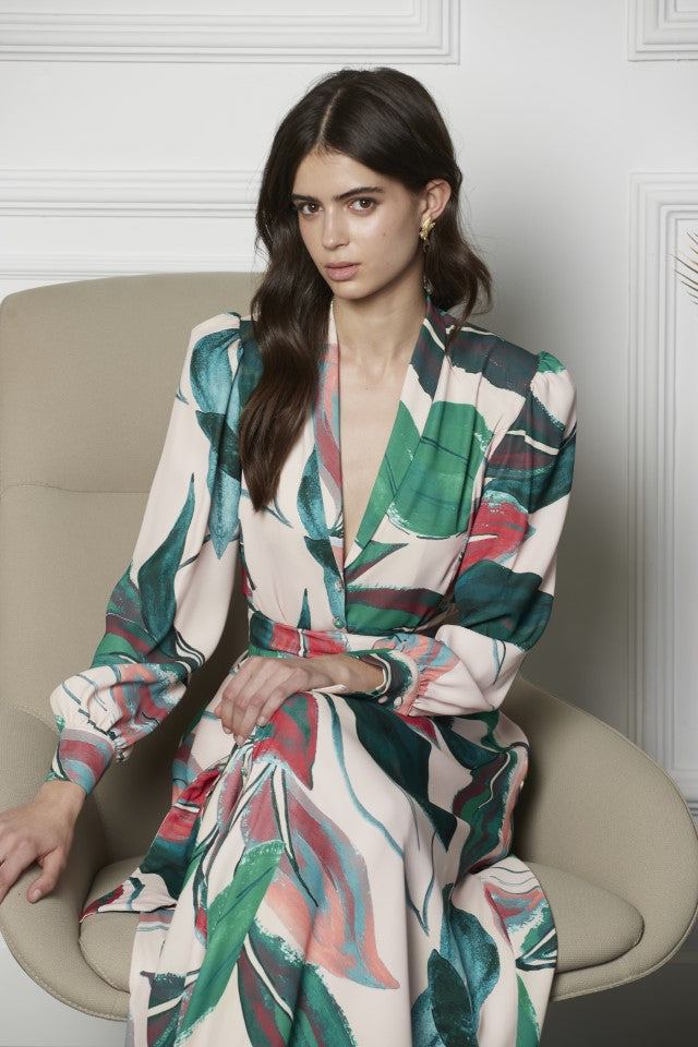 Vestido camisero Clave estampado