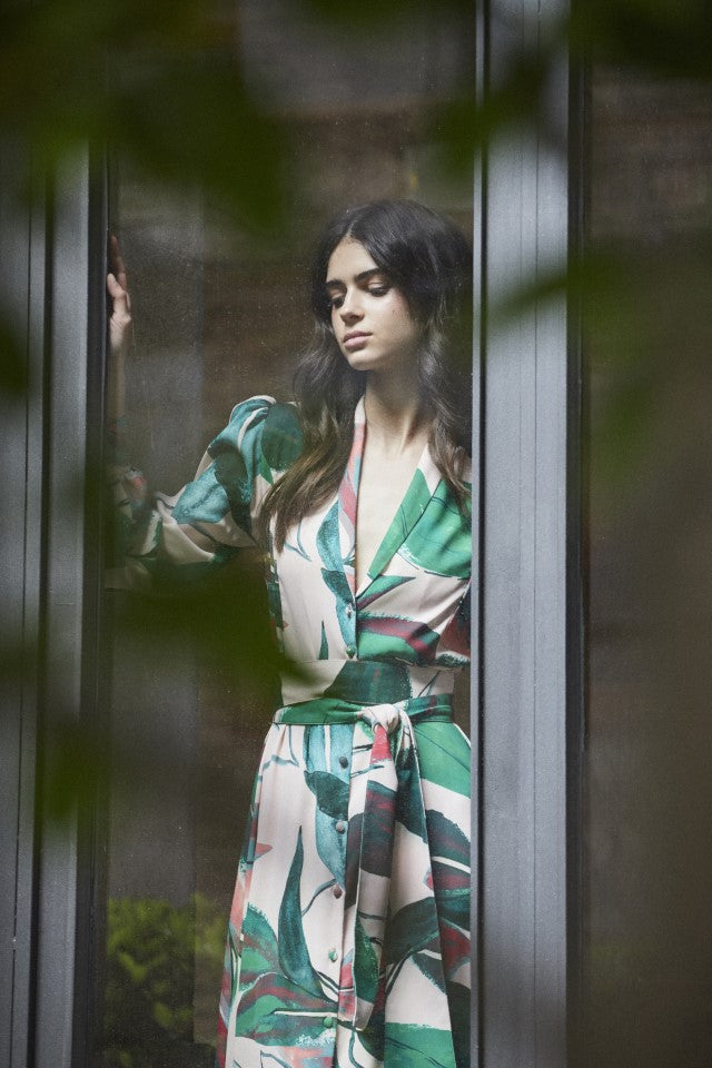 Vestido camisero Clave estampado