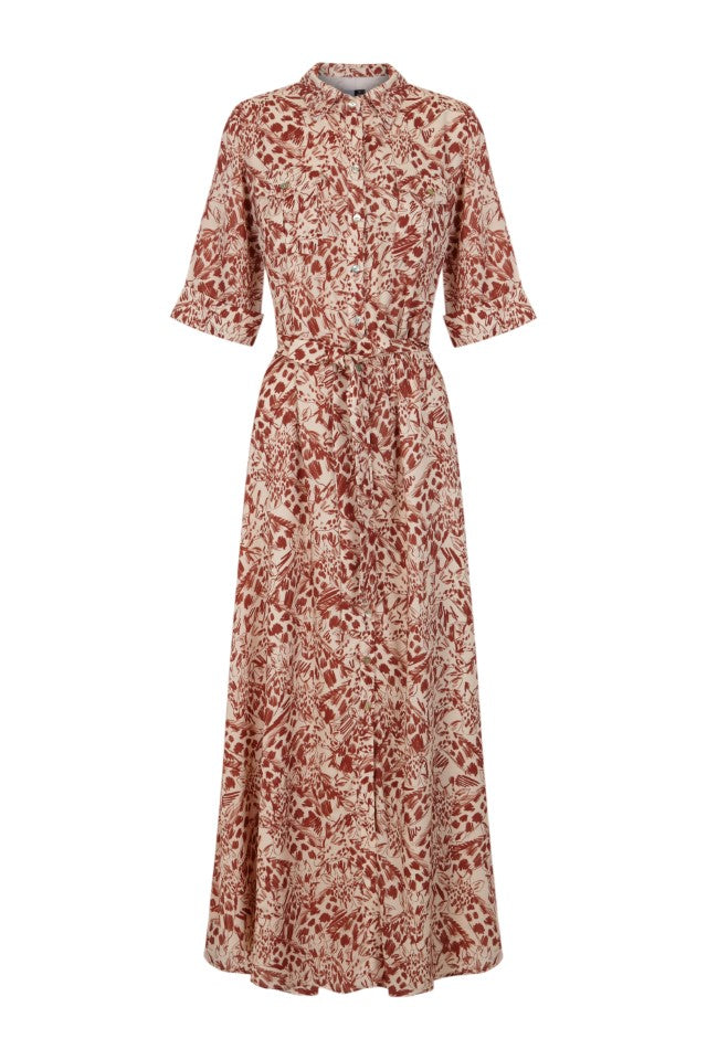 Giraffe print long dress