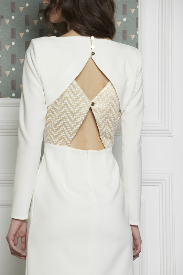 Vestido midi Umbral bicolor
