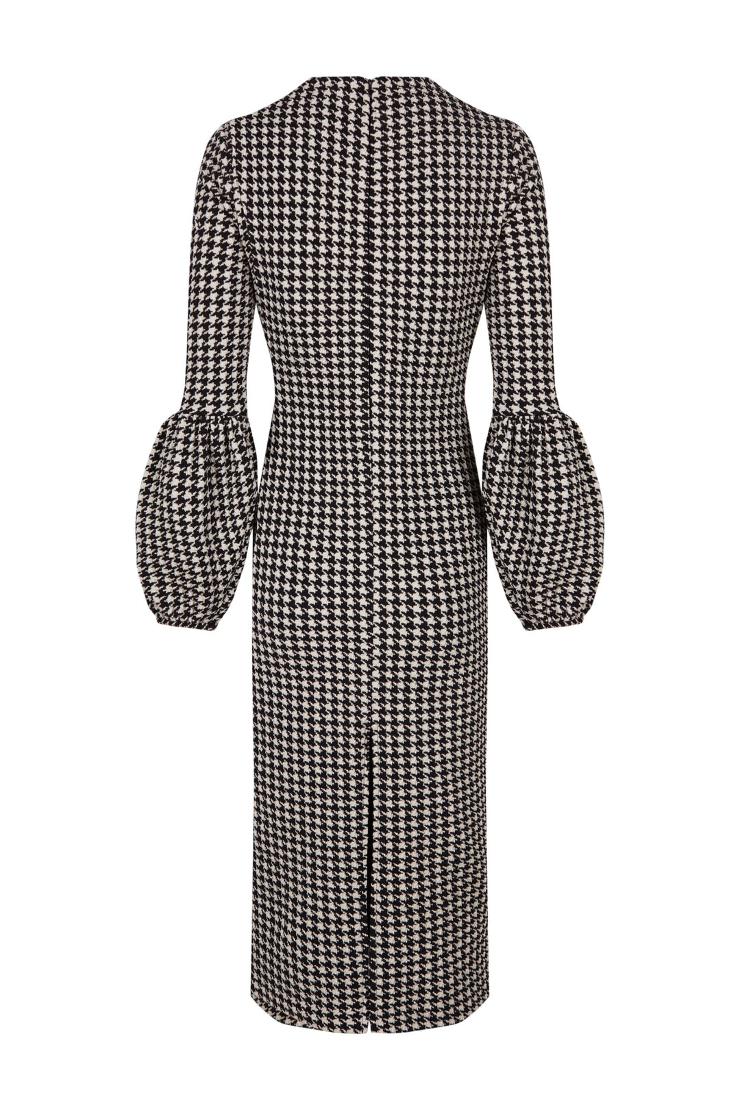 Vestido midi Tesela mangas abullonadas blanco y negro