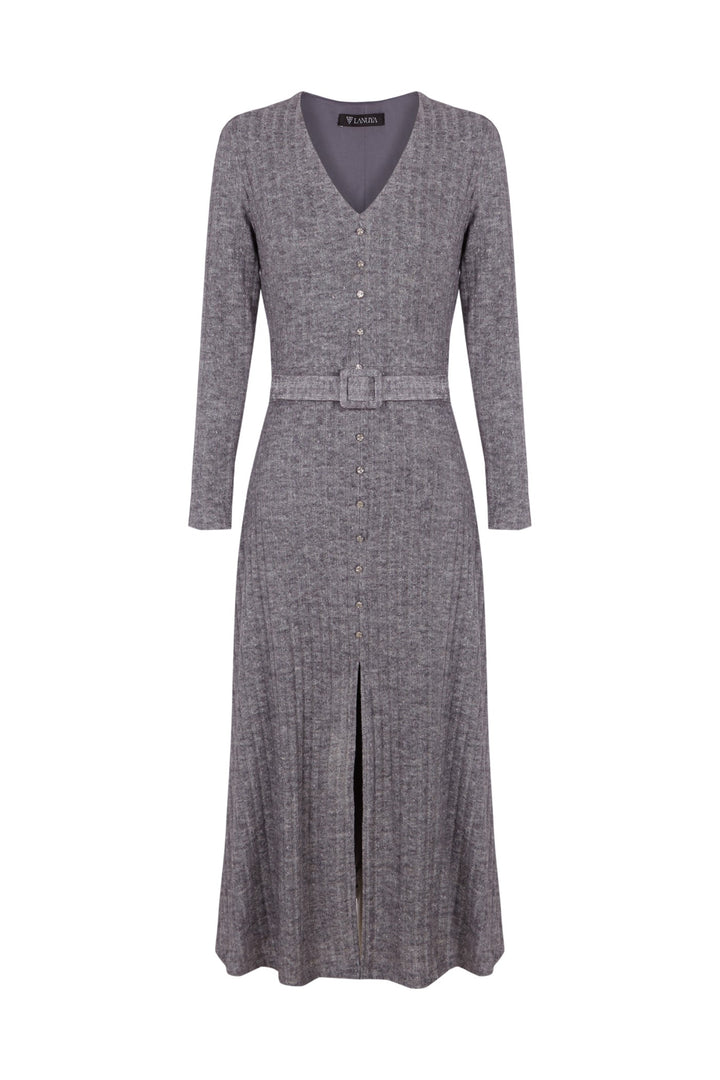 Vestido abotonado Bruma gris