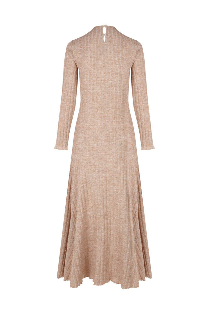Vestido frunces Arenisca marrón