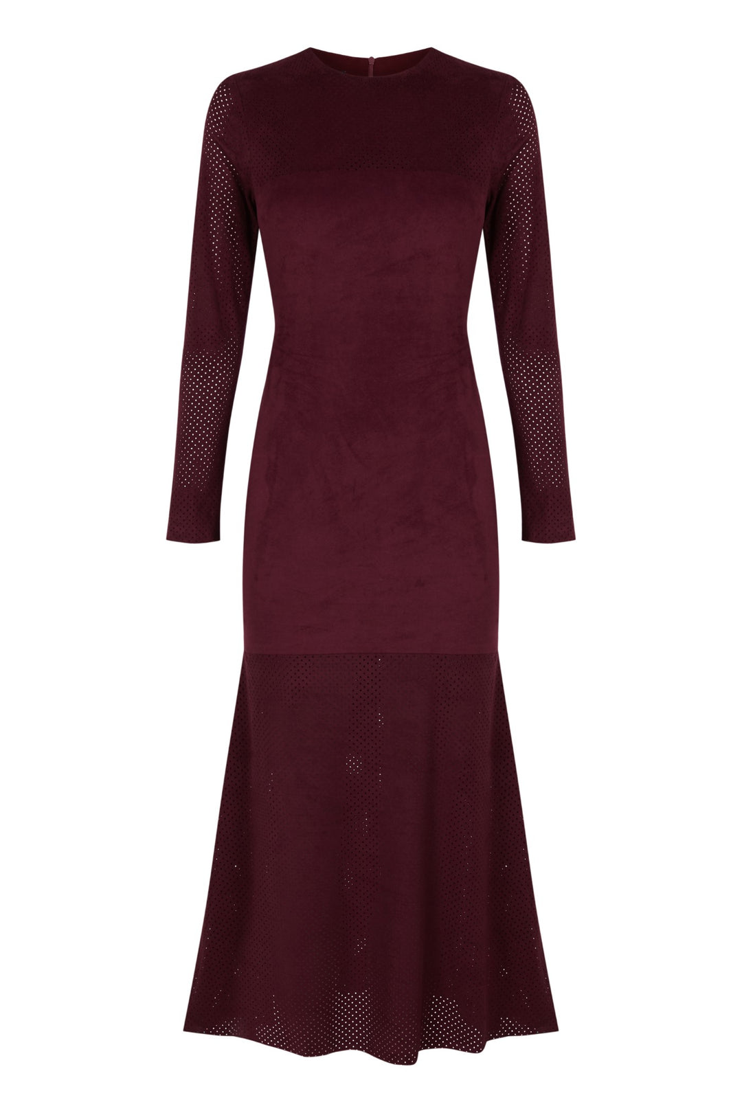 Vestido calado Obulco rojo burdeos