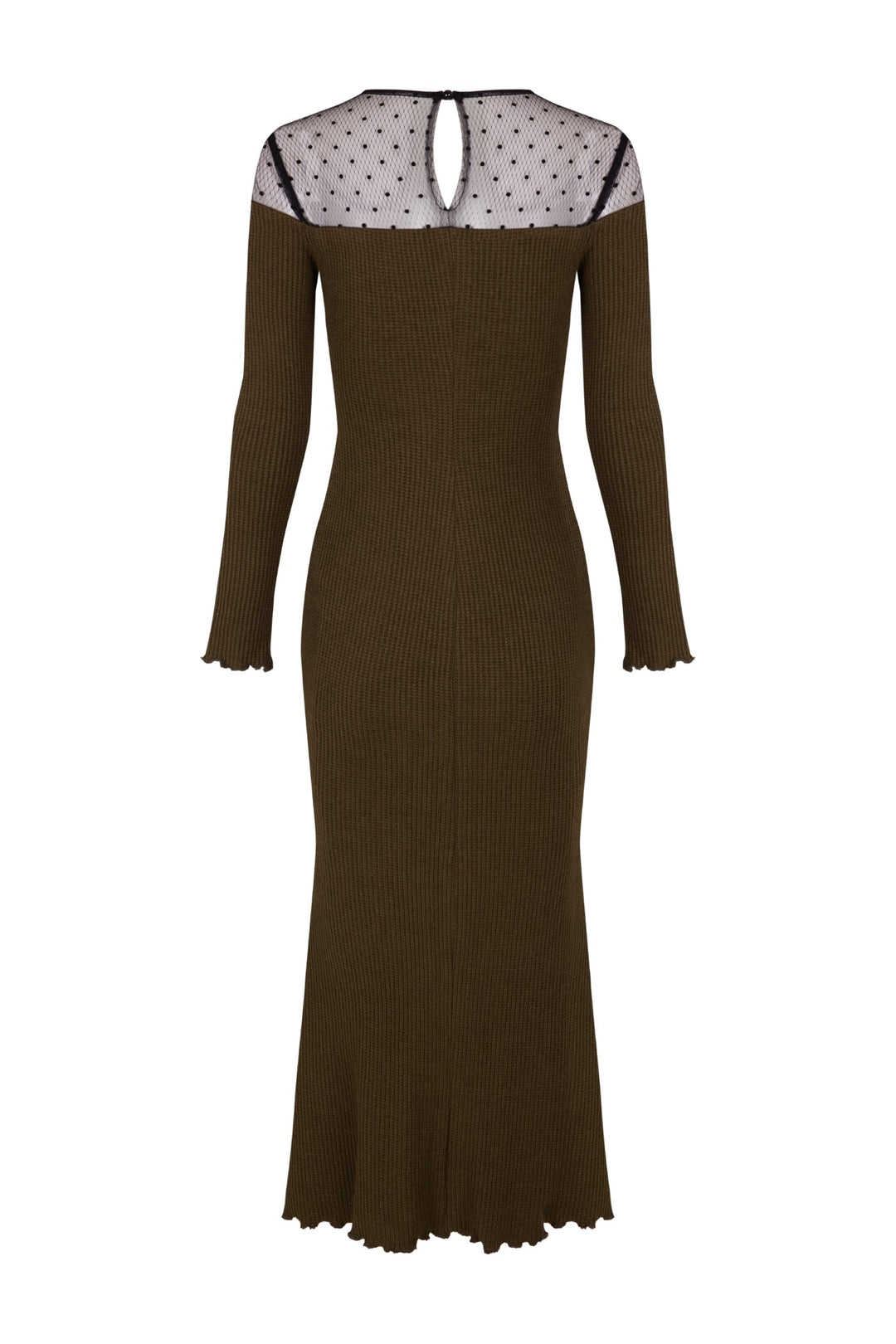 Vestido midi Serena verde caqui