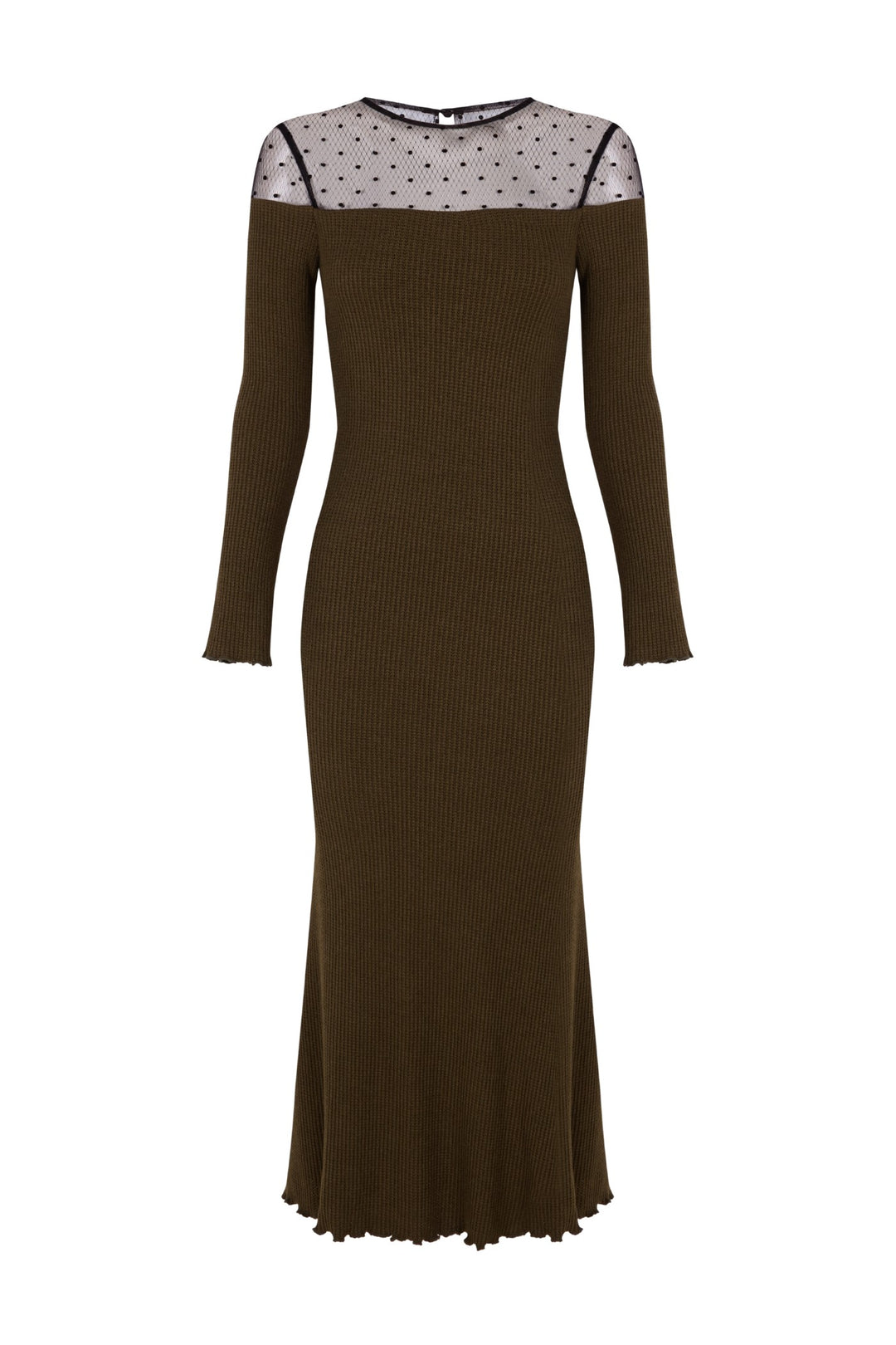 Vestido midi Serena verde caqui